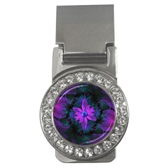 Beautiful Ultraviolet Lilac Orchid Fractal Flowers Money Clips (cz)  by jayaprime