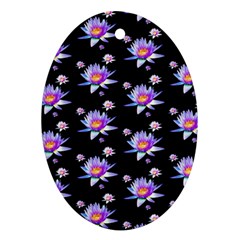 Flowers Pattern Background Lilac Ornament (oval) by BangZart