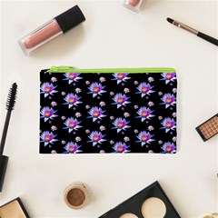 Flowers Pattern Background Lilac Cosmetic Bag (xs) by BangZart