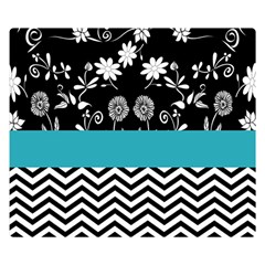 Flowers Turquoise Pattern Floral Double Sided Flano Blanket (small)  by BangZart