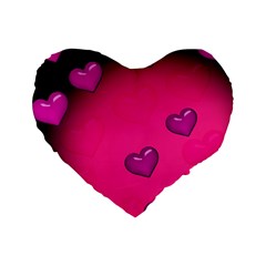 Background Heart Valentine S Day Standard 16  Premium Heart Shape Cushions by BangZart