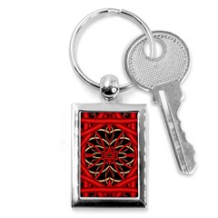 Fractal Wallpaper With Red Tangled Wires Key Chains (rectangle)  by BangZart