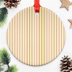 Stripes Pink And Green  Line Pattern Ornament (round) by paulaoliveiradesign