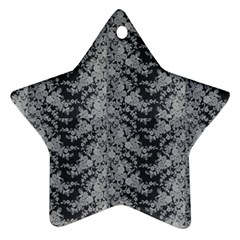 Black Floral Lace Pattern Ornament (star) by paulaoliveiradesign