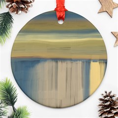 Denim-blue And Buttercream Ornament (round) by digitaldivadesigns