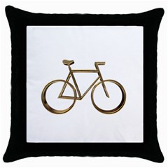 Elegant Gold Look Bicycle Cycling  Throw Pillow Case (black) by yoursparklingshop