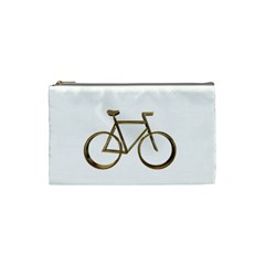 Elegant Gold Look Bicycle Cycling  Cosmetic Bag (small)  by yoursparklingshop