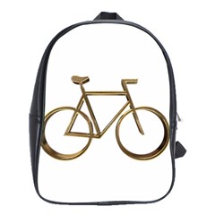 Elegant Gold Look Bicycle Cycling  School Bags(large)  by yoursparklingshop