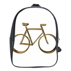 Elegant Gold Look Bicycle Cycling  School Bags (xl)  by yoursparklingshop