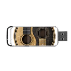 Old And Worn Acoustic Guitars Yin Yang Portable Usb Flash (one Side) by JeffBartels