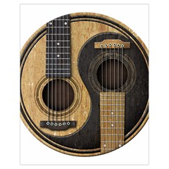 Old And Worn Acoustic Guitars Yin Yang Drawstring Bag (small) by JeffBartels