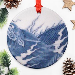 Blue Chinese Dragon Ornament (round) by paulaoliveiradesign