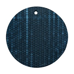 Blue Sparkly Sequin Texture Ornament (round) by paulaoliveiradesign