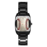 Baseball Stainless Steel Barrel Watch Front