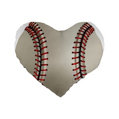 Baseball Standard 16  Premium Flano Heart Shape Cushions by BangZart