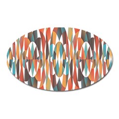 Colorful Geometric Abstract Oval Magnet by linceazul