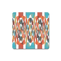 Colorful Geometric Abstract Square Magnet by linceazul