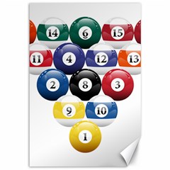 Racked Billiard Pool Balls Canvas 12  X 18   by BangZart