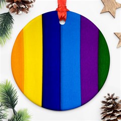 Paper Rainbow Colorful Colors Round Ornament (two Sides) by paulaoliveiradesign