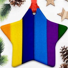 Paper Rainbow Colorful Colors Star Ornament (two Sides) by paulaoliveiradesign