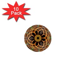 Mixed Chaos Flower Colorful Fractal 1  Mini Buttons (10 Pack)  by BangZart