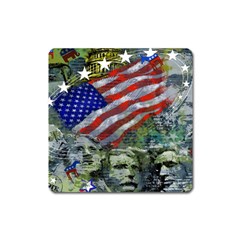 Usa United States Of America Images Independence Day Square Magnet by BangZart