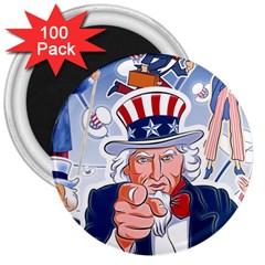 Independence Day United States Of America 3  Magnets (100 Pack) by BangZart