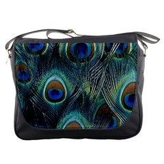 Feathers Art Peacock Sheets Patterns Messenger Bags by BangZart