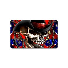 Confederate Flag Usa America United States Csa Civil War Rebel Dixie Military Poster Skull Magnet (name Card) by BangZart