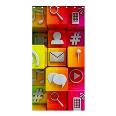 Colorful 3d Social Media Shower Curtain 36  X 72  (stall)  by BangZart