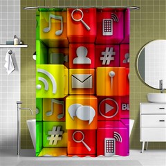 Colorful 3d Social Media Shower Curtain 48  X 72  (small)  by BangZart