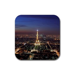 Paris At Night Rubber Coaster (square)  by BangZart