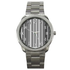 Barcode Pattern Sport Metal Watch by BangZart