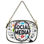 Social Media Computer Internet Typography Text Poster Chain Purses (Two Sides)  Front