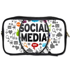 Social Media Computer Internet Typography Text Poster Toiletries Bags by BangZart