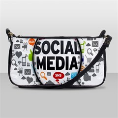 Social Media Computer Internet Typography Text Poster Shoulder Clutch Bags by BangZart