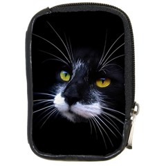 Face Black Cat Compact Camera Cases by BangZart