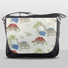 Dinosaur Art Pattern Messenger Bags by BangZart