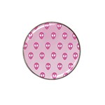 Alien Pattern Pink Hat Clip Ball Marker (4 pack) Front