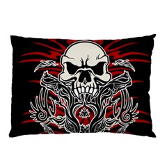 Skull Tribal Pillow Case (two Sides) by Valentinaart