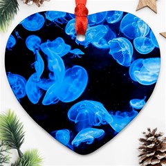 Jellyfish  Heart Ornament (two Sides) by Valentinaart