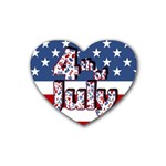 4th of July Independence Day Heart Coaster (4 pack)  Front