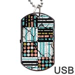 Distressed Pattern Dog Tag USB Flash (Two Sides) Front