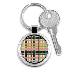 Plaid Pattern Key Chains (round)  by linceazul