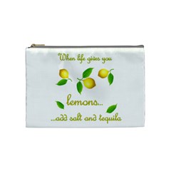 When Life Gives You Lemons Cosmetic Bag (medium)  by Valentinaart