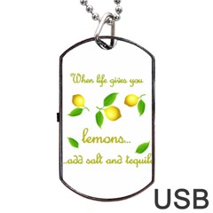 When Life Gives You Lemons Dog Tag Usb Flash (one Side) by Valentinaart