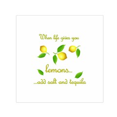 When Life Gives You Lemons Small Satin Scarf (square) by Valentinaart