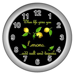 When Life Gives You Lemons Wall Clocks (silver)  by Valentinaart