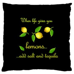 When Life Gives You Lemons Large Flano Cushion Case (one Side) by Valentinaart