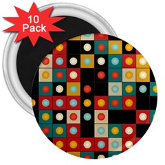 Colors On Black 3  Magnets (10 Pack)  by linceazul